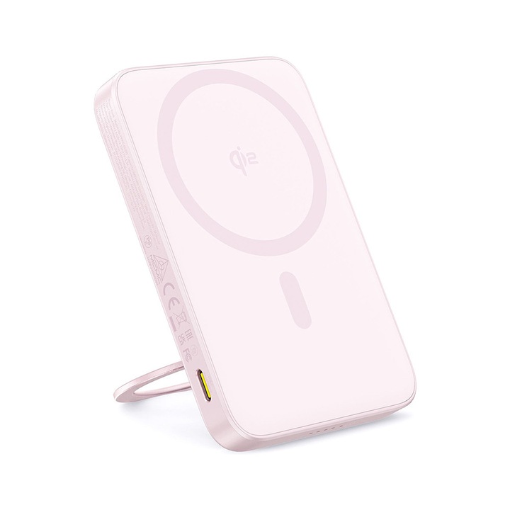Baterie Externa 5000 mAh Model P10076800413-00 USB-C Quick Charge 20W Cablu Inclus Roz Baseus