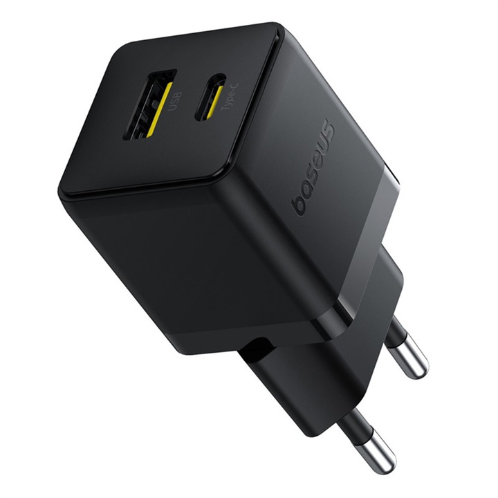 Incarcator de perete Baseus Palm, 2in1, 30W, USB, Type C, negru
