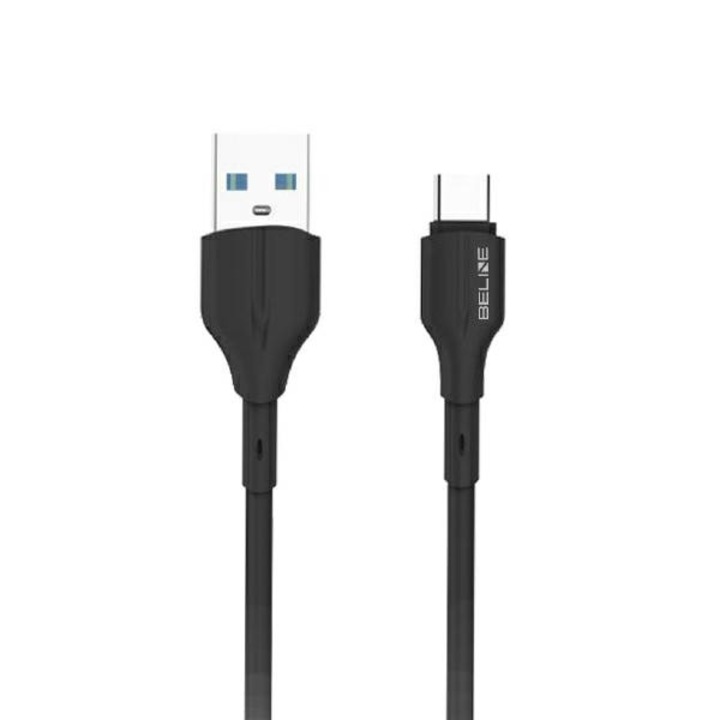 Beline USB-A/USB-C töltő- és adatátviteli kábel 1m, 25W, fekete