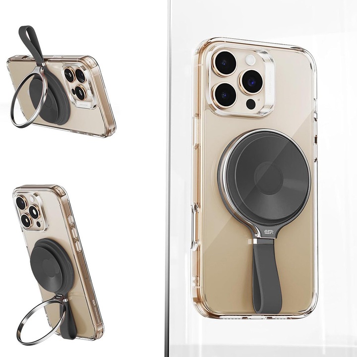 ESR HaloLock mágneses telefontartó, 360°-os forgatással, fekete