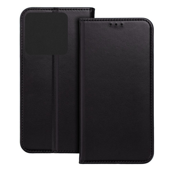 Husa pentru Xiaomi Redmi Note 13 Pro 5G, Piele ecologica, Premium PU Leather Book, Buzunar card, Inchidere magnetica, Functie stand / suport, Decupaj difuzor apeluri, Acoperire completa 360 de grade, Protectie fata-spate, Tip carte, Negru
