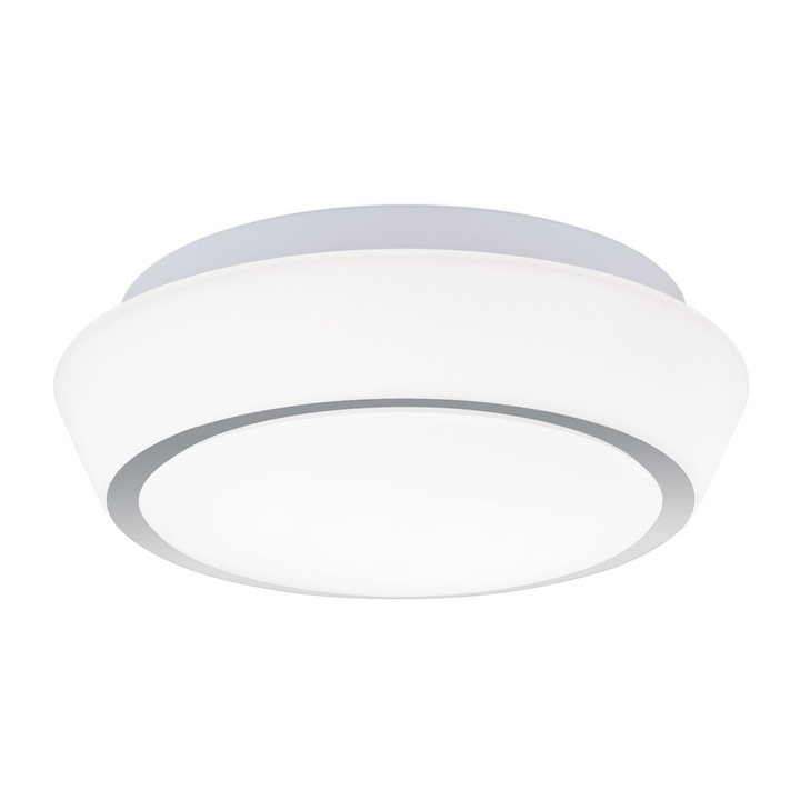 Plafoniera TENA, cu abajur din sticla opal mat, E27 2x40W otel finisaj crom, 30cm IP44 ORION