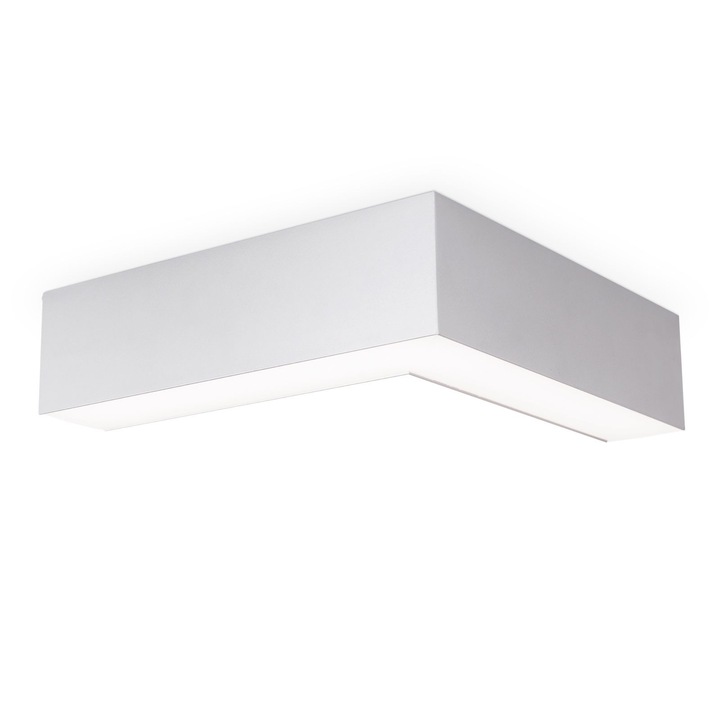 LED ъглова таванна лампа BROOKLYN, 30 см, LED15W/1300lm/3000K, сребристо алуминиево покритие, IP20, ORION