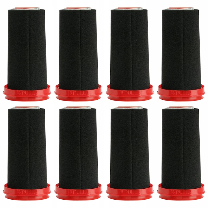 Kompatibilis porszívó szűrőkészlet, AreoSe, Flexxo 4-es sorozat, Mosható szűrők, Praktikus tisztítókefe, Könnyen telepíthető és cserélhető, Rendszeres szűrőcsere, Mikroszűrő: 13 x 7 x 6,3 cm, Habszűrő: 11,3 x 3,8 x 3,2 cm, 8 db