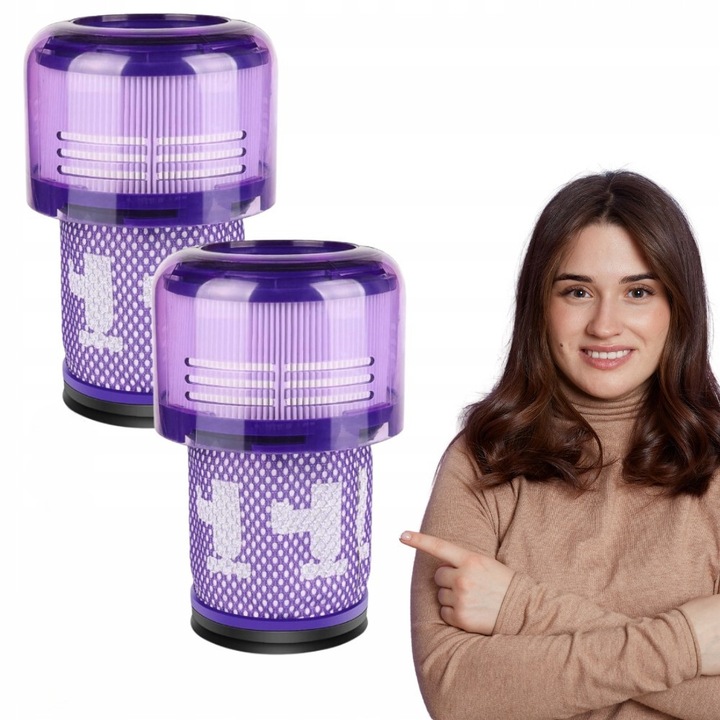 Set Filtru Hepa Lavabil Pentru Aspirator Dyson V12, V12 Detect Slim Absolute, Filtru Hepa Eficient In Captarea Celor Mai Fine Impuritati, Montaj Simplu Pentru Schimbarea Rapida A Filtrului, Utilizare Repetata, 2 x Filtru Hepa