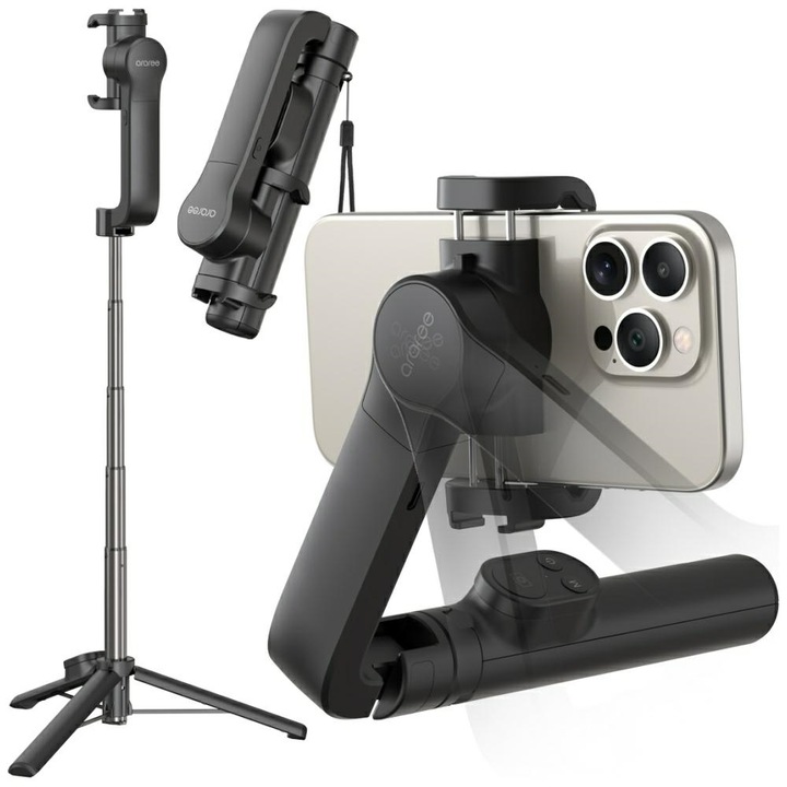 Selfie stick Araree Pod Gimbal 1X Tripod, negru