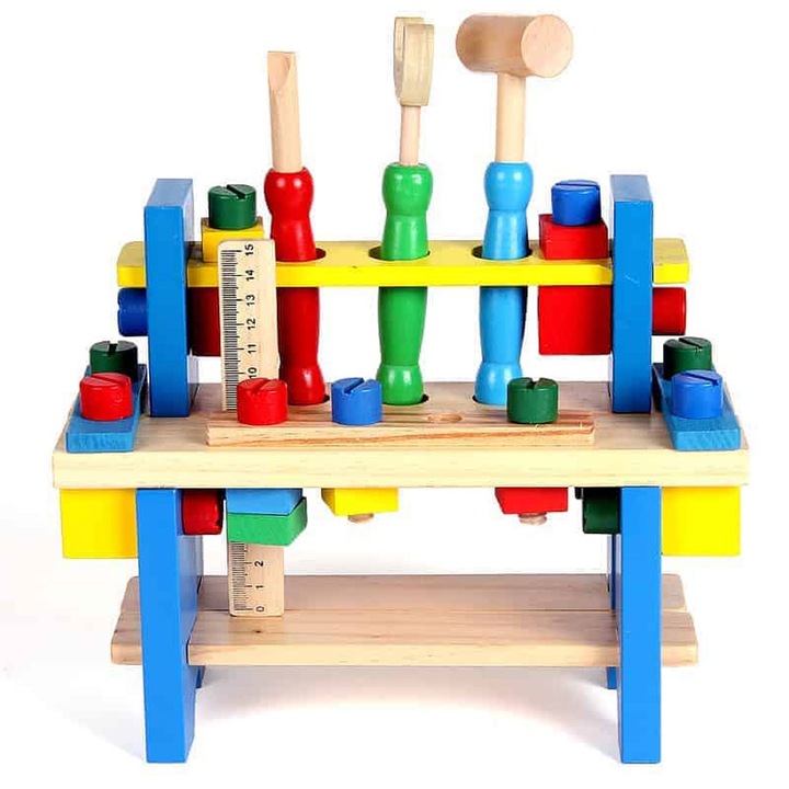 Banc de Lucru cu Unelte, din Lemn, Montessori, SALLMA®