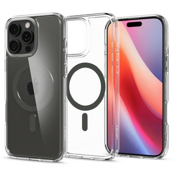 Tok, Spigen Ultra Hybrid Mag kompatibilis iPhone 16 Pro, Átlátszó Szürke