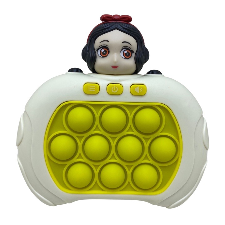 Joc interactiv Pop-It Consola, antistres, cu sunete si lumini, Alba ca Zapada, SALLMA®