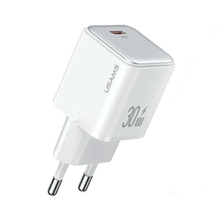 Usams CC186TC02 1xUSB-C 30W Gyorstöltő Telefontöltő Fehér