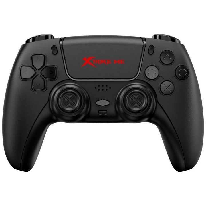 Controller wireless XTRIKE ME GP-51 pentru PC, Steam, Android, iOS si PS4, Bluetooth 4.2, 600 mAh, USB-C, Negru