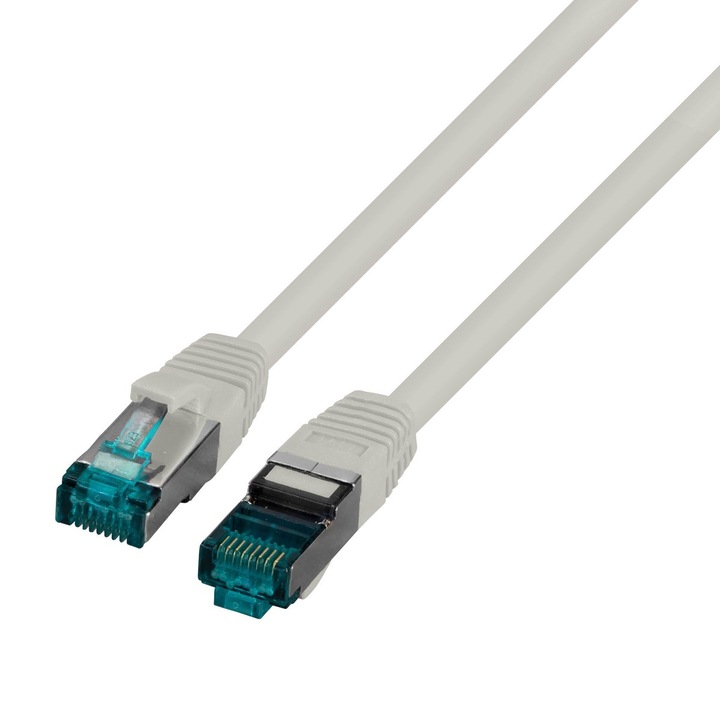 Cablu de conectare RJ45 S/FTP kat. 6A, SECURITYNET, 3m, gri, LSZH