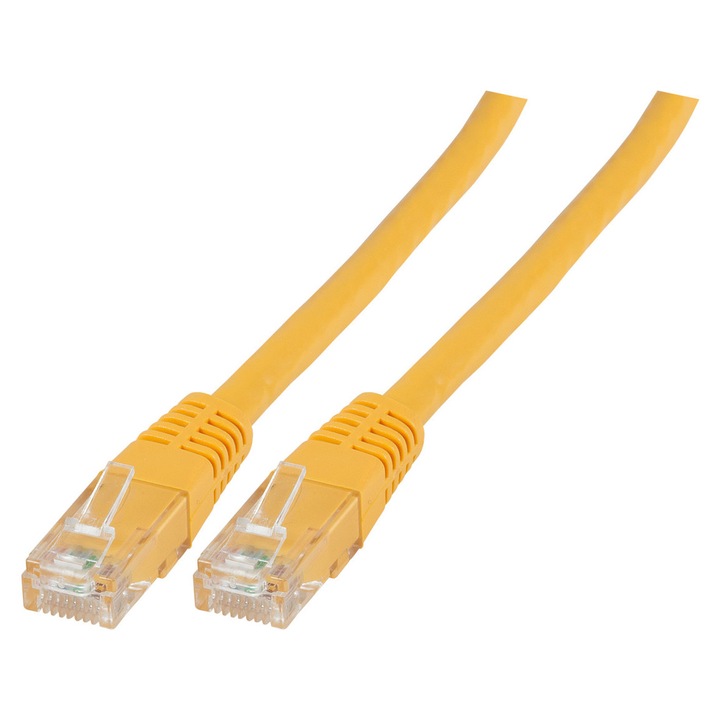Cablu retea SECURITYNET Patchcord RJ45 U/UTP cat 6 galben 0,5m PVC