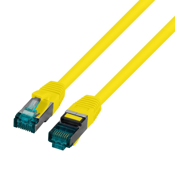 Cablu de conectare Securitynet RJ45 S/FTP kat. 6A, 10 Gb/s, LSZH, galben, 3m