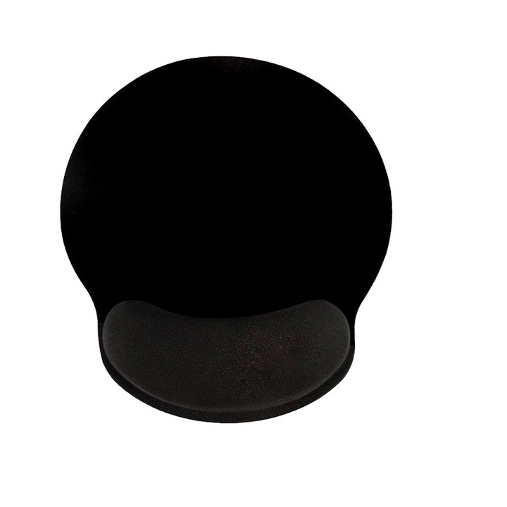 Mousepad cu suport pentru incheietura mainii, negru, 25x23cm, design ergonomic