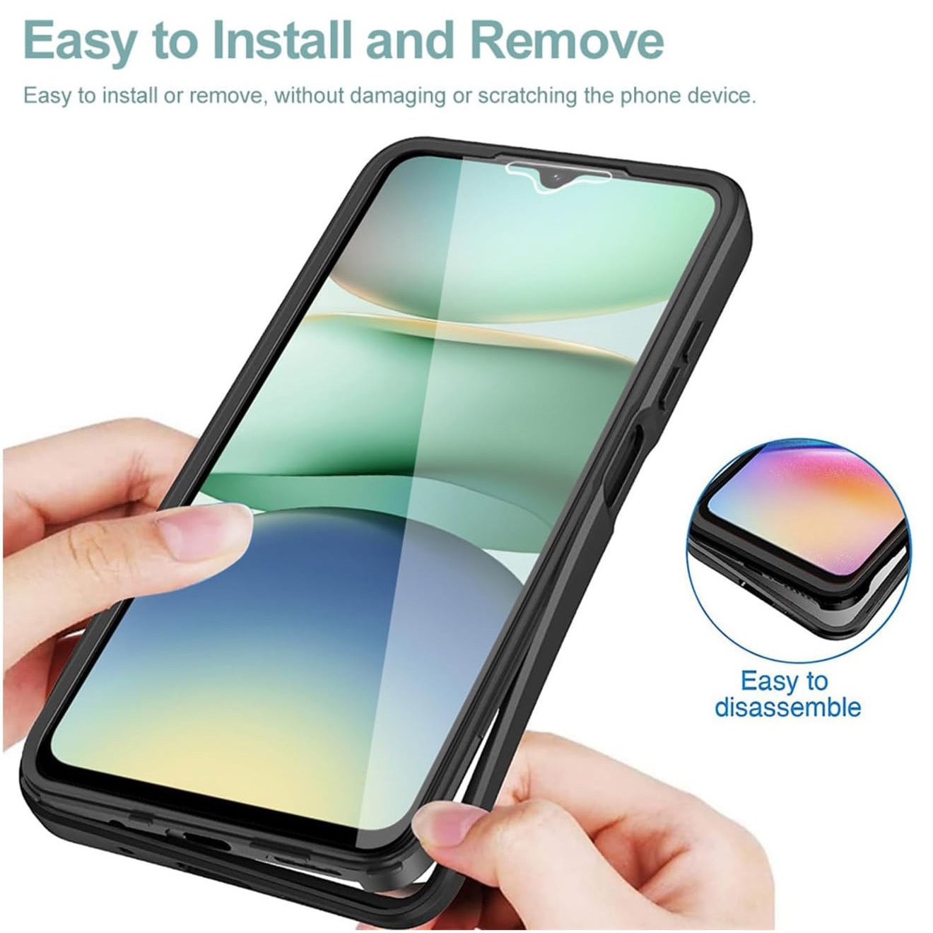 Husa pentru Xiaomi Redmi A5A 4G (Standard) + Folie - Techsuit ColorVerse 360 Series - Black