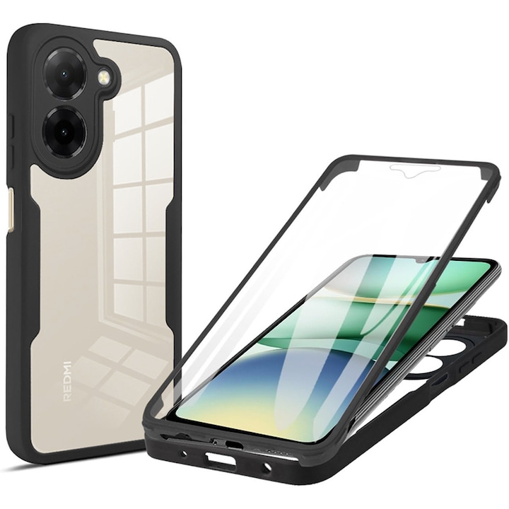 Husa pentru Xiaomi Redmi A5A 4G (Standard) + Folie - Techsuit ColorVerse 360 Series - Black