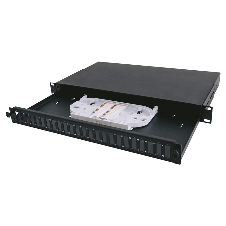 Panou 19" 1U 24xSC, SECURITYNET, metal, cu 4 orificii, dimensiuni 1U