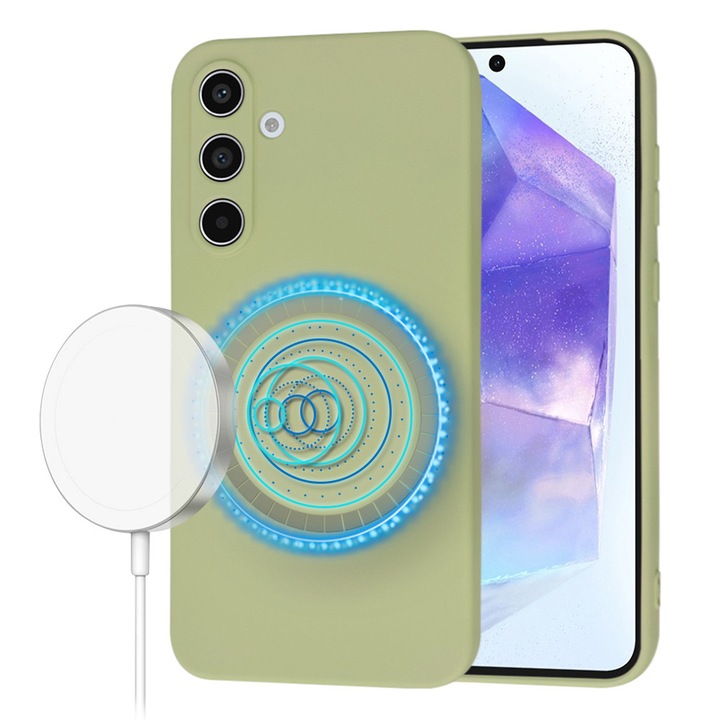 Carcasa telefon Techsuit SoftFlex MagSafe, verde, pentru Samsung Galaxy A55 5G