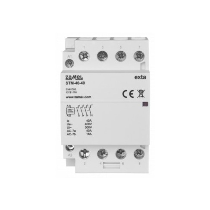 Contactor modular ZAMEL 40A, 4xNO, 230V AC