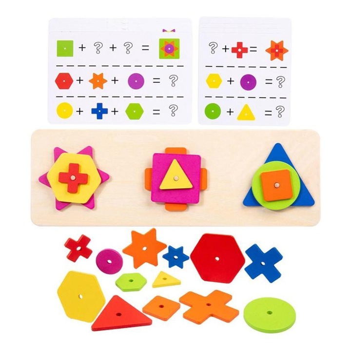 Joc pentru stimularea inteligentei, Montessori din lemn, + 3 ani, SALLMA®