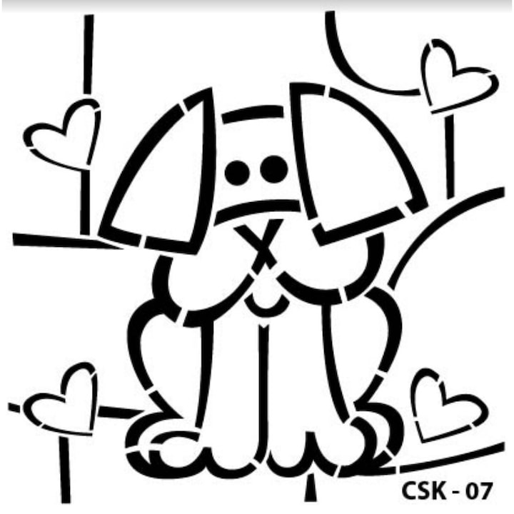 Sablon, de colorat, Cadence, 15x15 cm, catel