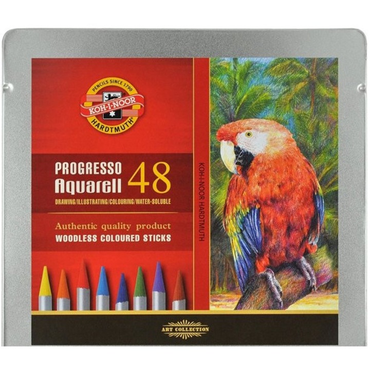 Комплект от 48 акварелни молива Koh-I-Noor, цветни, опаковани в метална кутия