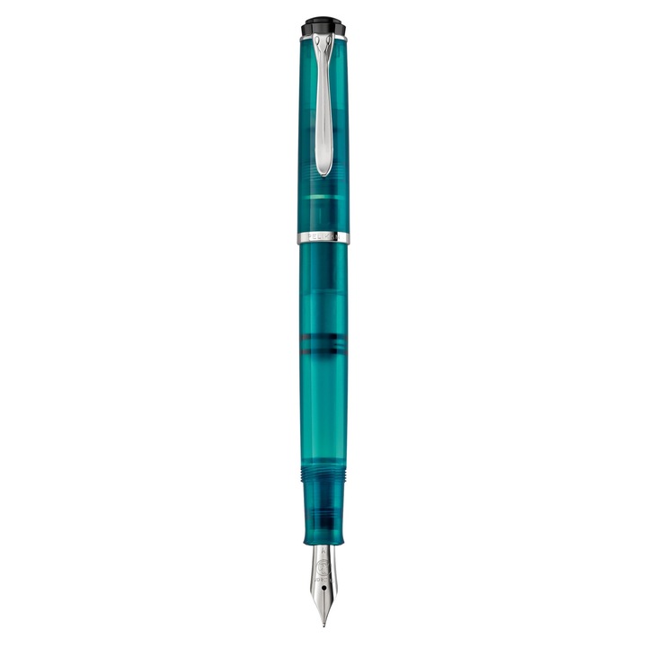 Stilou Pelikan Classic M205 Apatite, mecanism cu piston, otel inoxidabil, 12,5cm, grosime F