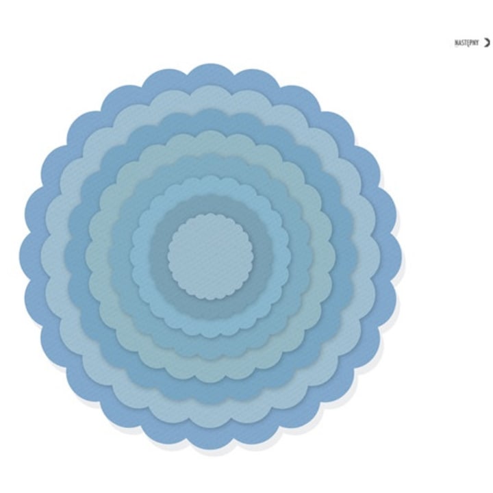 Set de matrite taiere in forma de cerc cu volan, dp Craft, dimensiuni 2,7x12cm, pentru hartie si carton