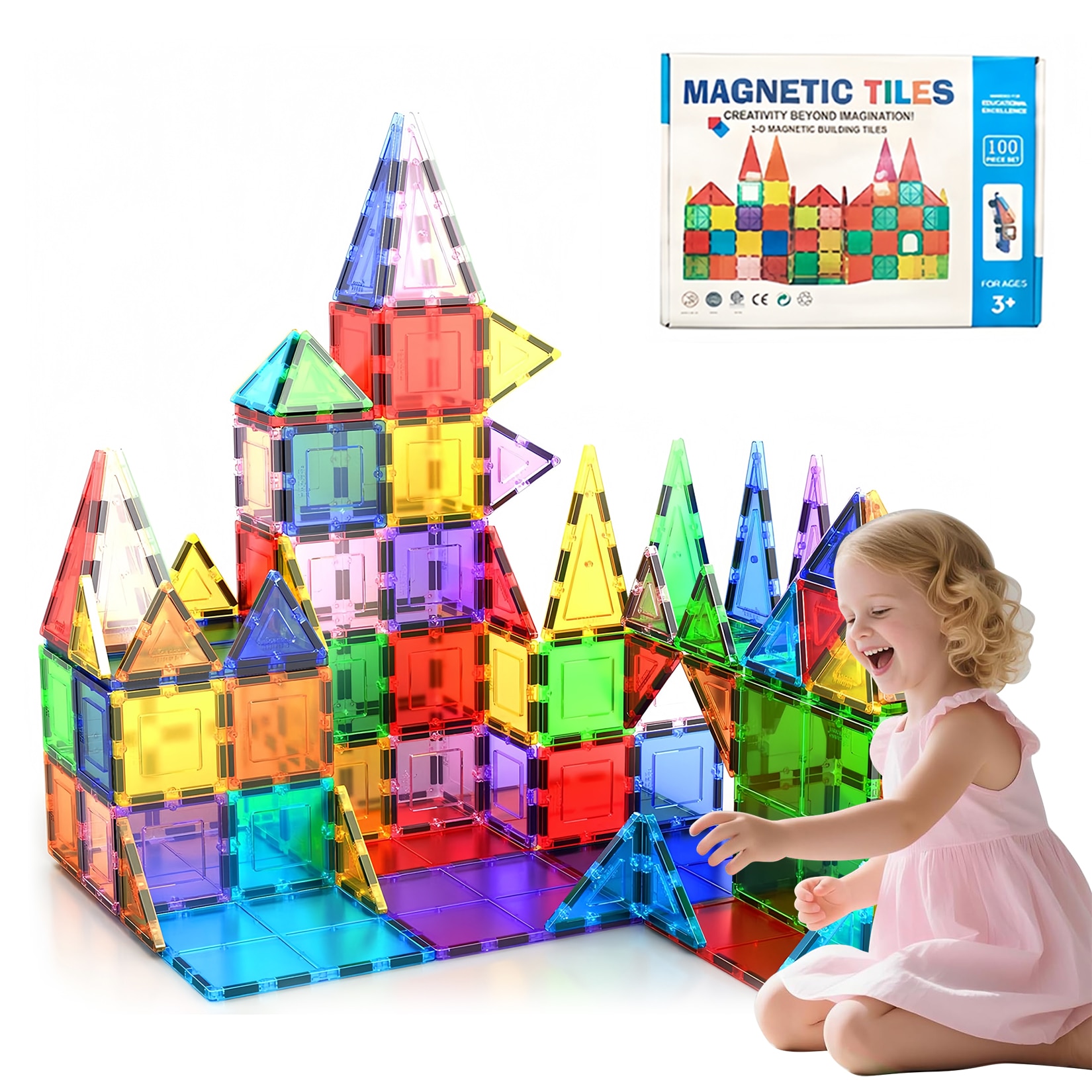Set de constructie cu placi magnetice, Wacorresi, set de