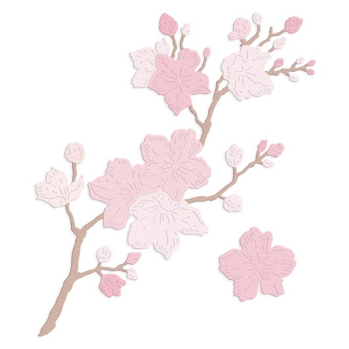 Seturi de decupaje, 2 bucati, cu flori si frunze, 11,5x10cm
