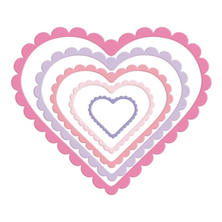 Set de matrite taiere in forma de inima dp Craft, 5 bucati, 3,1x3,6cm - 12,5x14,8cm