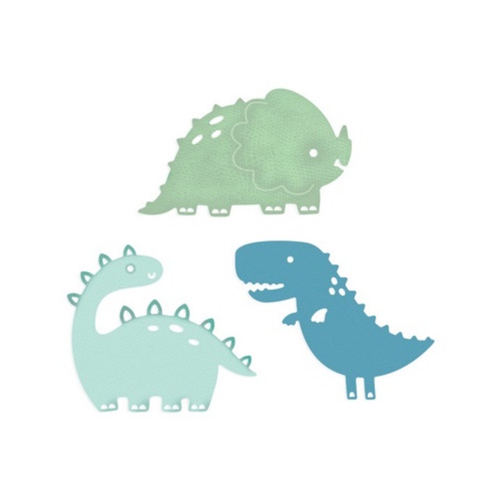 Set de 3 taietori dinozauri, 4,7x4,1cm, 4,7x4cm, 5x3cm, material: otel carbon