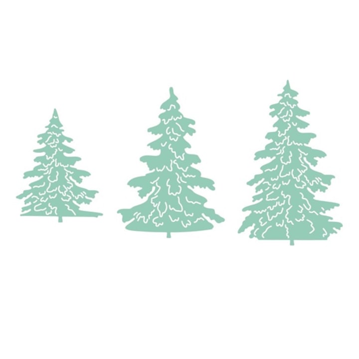 Set de taietori pentru decoratiuni de Craciun, 3 piese, forme de braduti, 5,6x4,2cm, 7,5x5,4cm, 8,2x5,2cm