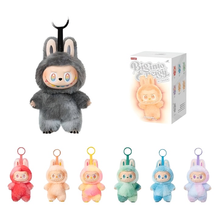 LaBubu figura – Boldogság figura (őszibarack), Big into Energy Collection, plusz forgó fejjel, 12 cm-es díszes kulcstartóval és gyűjtői játékkal, min. életkor: 3+ ANGMAD