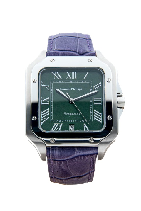 Ceas pentru barbati, Laurent Philippe, Conqueror Emerald - Orchidée Nocturne, 38mm x 27, 5mm, Silver