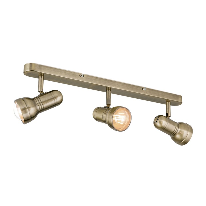 Таванна лампа WILHELM, E27 3x40W стомана антично месингово покритие, 55x23x8см IP20 ORION