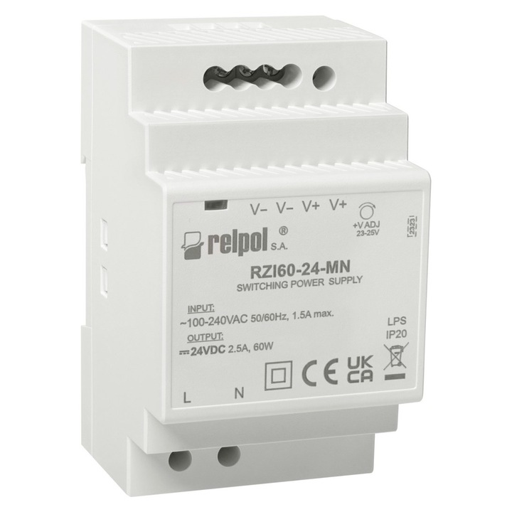 Tápegység, Relpol, 15W, 24V, 17,9mm