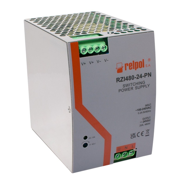 Tápegység, Relpol, 96W, 24V, 4A, 55mm