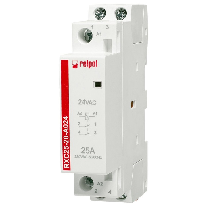 Contactor de instalare Relpol 2NO, 25A, 24 VAC RXC25-20-A024