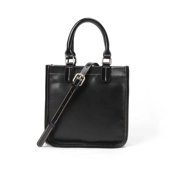 Női táska, Lucmark, természetes bőr, állítható és levehető pántok, méretek 20 x 20 x 8 cm, minimalista dizájn, sokoldalú, barna