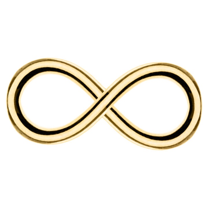 Pandantiv Infinit din aur, argint 925, semn Infinit