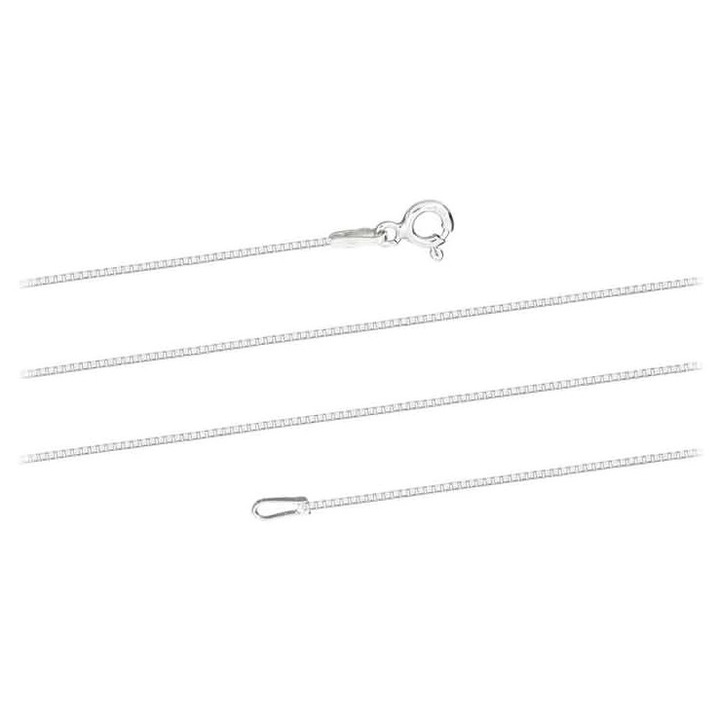 Lant decorativ lung din argint 925, forma de cub, delicat, 0,7 mm, 55