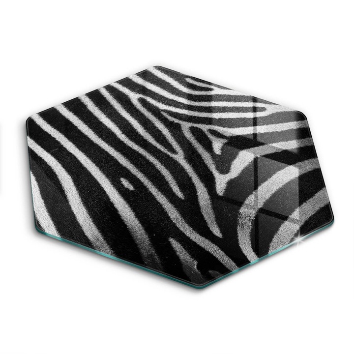 Üveg vágódeszka, Wallfluent, Stri zebra, h40 cm, Kék