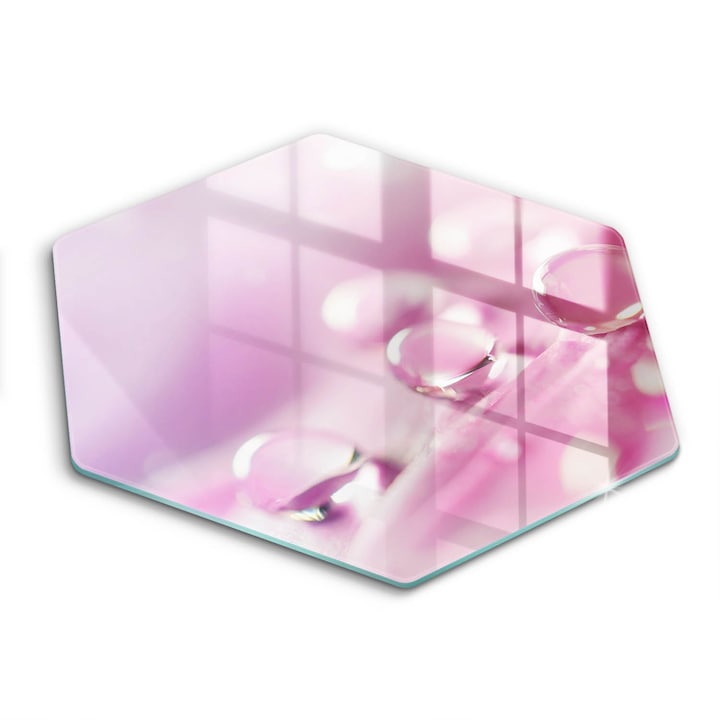 Üveg vágódeszka, Wallfluent, Rosa viráziromok, h40 cm, Barna