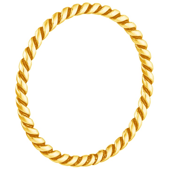 Inel impletit rasucit auriu, inel minimalist ingust din aur 925, 4