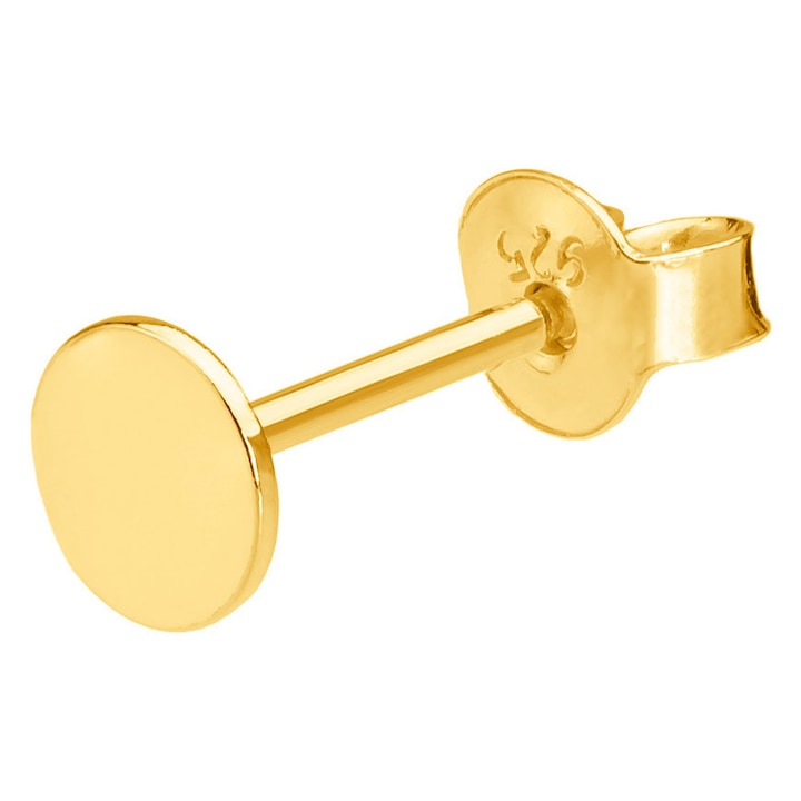 Cercel minimalist aur moneda cerc argint placat cu aur 925 cerc 4 mm