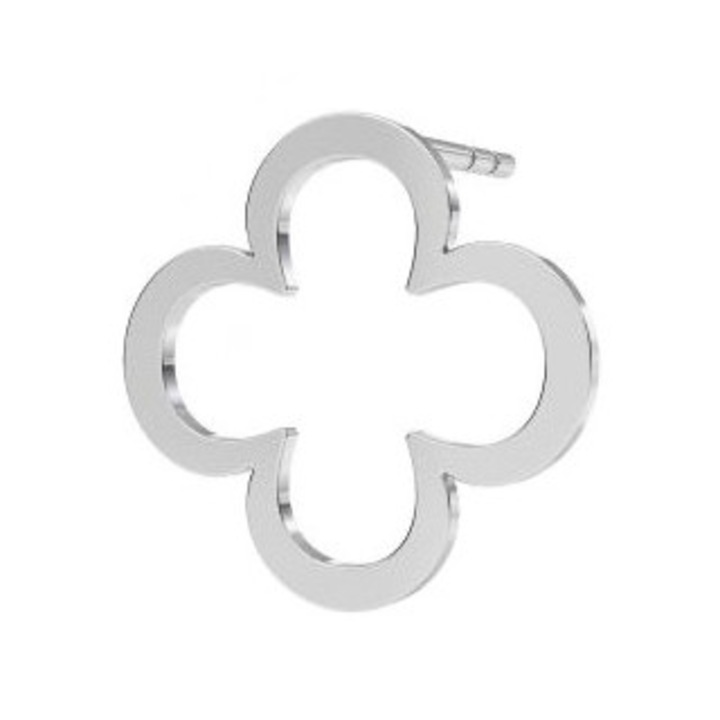 Cercel argint trifoi cu patru foi pentru a doua gaura argint