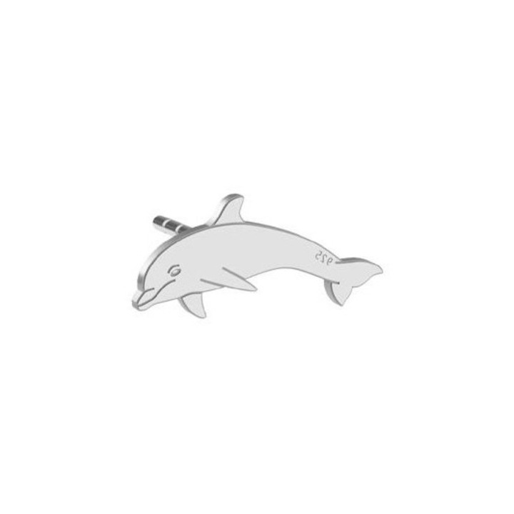 Cercel delfin argint pentru o gaura argint 925 cu stift