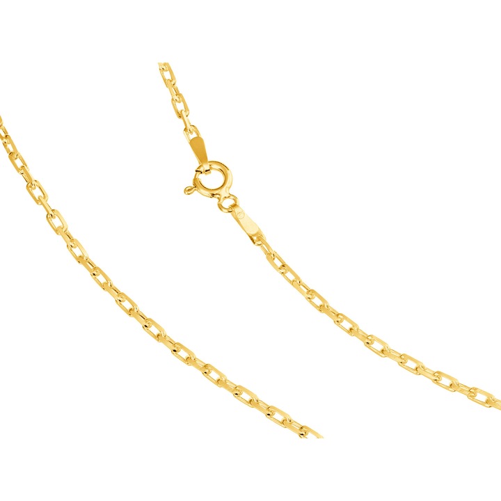 Lant Ankier din aur, gros si scurt, 2 mm, argint 925 placat cu aur, 40 cm